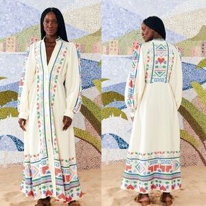 FARM Rio Graphic Embroidery Maxi Dress